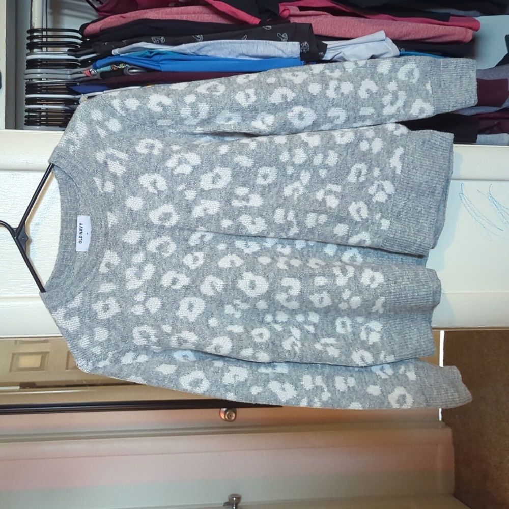 Gray Leopard Sweater